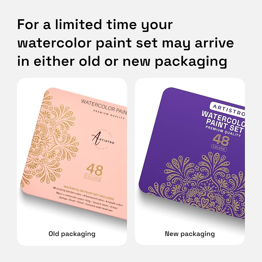 Amazon.com: ARTISTRO Watercolor Paint Set – 48 Vivid Colors